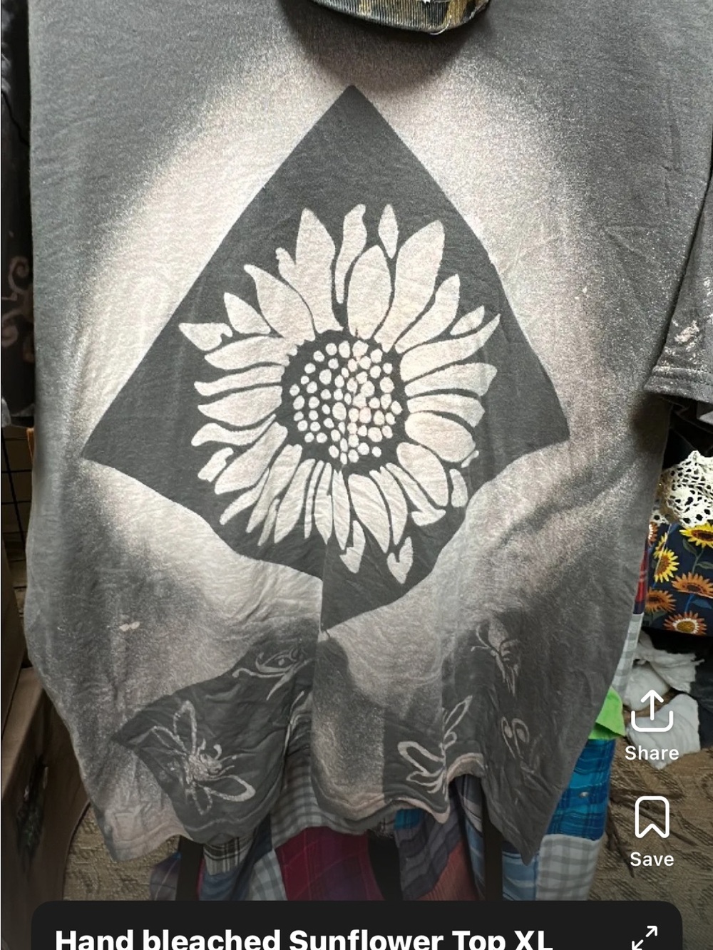 Hand Bleached Sunflower Tee